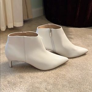 Brand new super cool white leather ankle boots!!